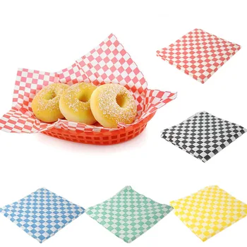 

4pack x 24pcs Wax Printed Food Wrapping Paper Multi Color Candy Packaged Papers For Bread Fries Hot Dog Baking Tool 12''x12'