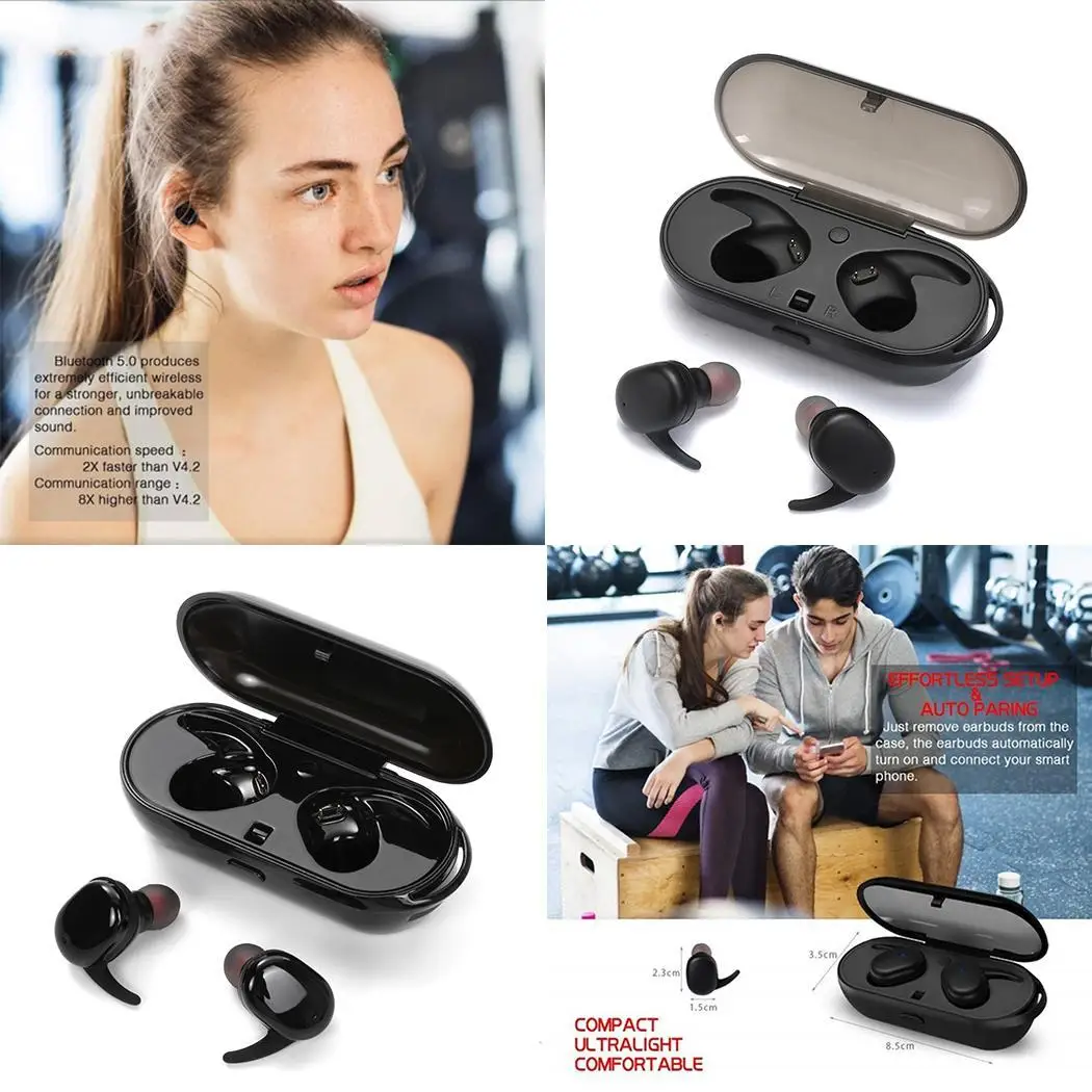 Водонепроницаемые стерео беспроводные наушники-вкладыши Спортивная bluetooth-гарнитура 5,0 до 10 м стерео наушники-вкладыши(в ухо