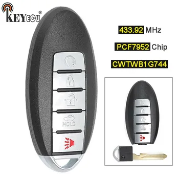 

KEYECU 433.92MHz PCF7952 Chip FCC: CWTWB1G744 Replacement Smart Remote Car Key Fob 5 Button For Nissan Patrol 2014-2015