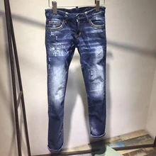 Осенние новые джинсы потертые дизайн большой размер женские джинсы высокого качества смесь подходит для повседневных случаев Лидер продаж