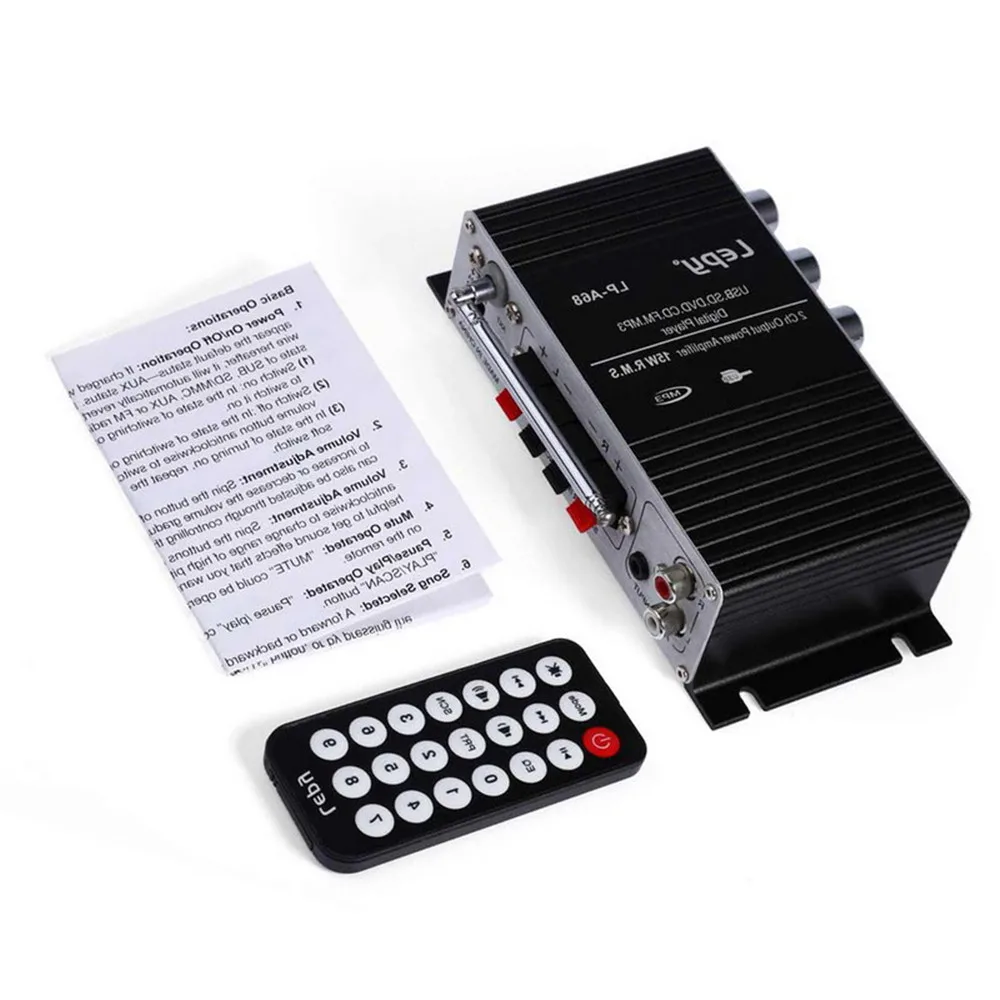 

2018 NEW HOT 20Hz-10KHz Mini Power Amplifier for most car Aluminum Alloy Remote Control LP-A68 Digital