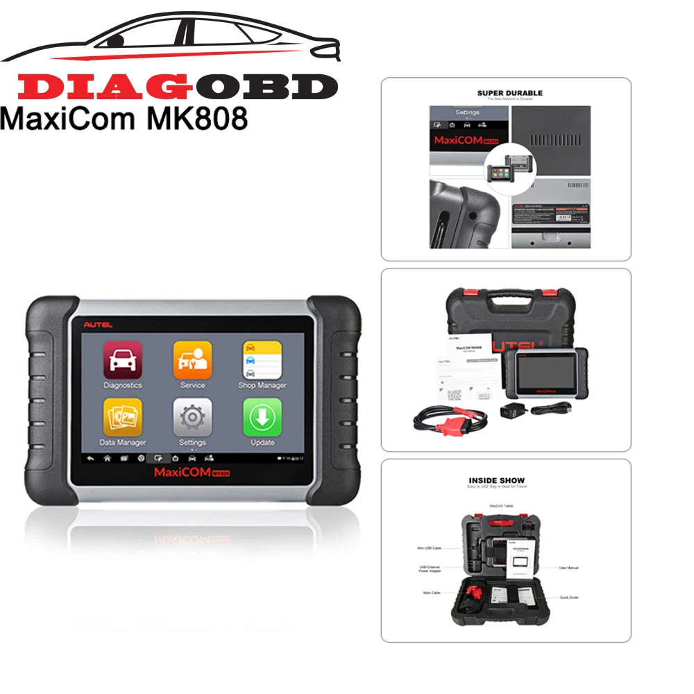 

Autel Original MaxiCOM MK808 Diagnostic Tool 7-inch LCD Touch Screen Swift Diagnosis Functions of EPB/DPF/SAS//IMMOTMPS and More