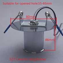 2 шт./лот E27 керамический держатель лампы с 80 мм металлическим креплением крышка/e27 патрон лампы/керамический E27 светильник база с кабелем встроенный