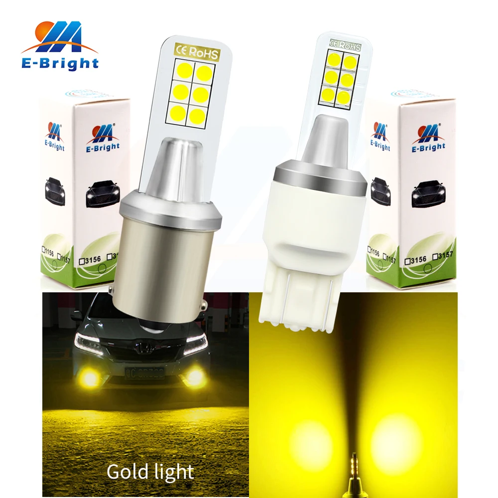4 шт. 3030 12 SMD Вт Автомобильные стильные светодиодные сигнальные лампы 1156 BAU15S 3156 3157