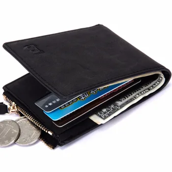 

Zipper Men Wallets Leather Wallet Money Bag Credit Card Holders Dollar Bill Wallet Clutch Purse for Boy Use Short Wallets