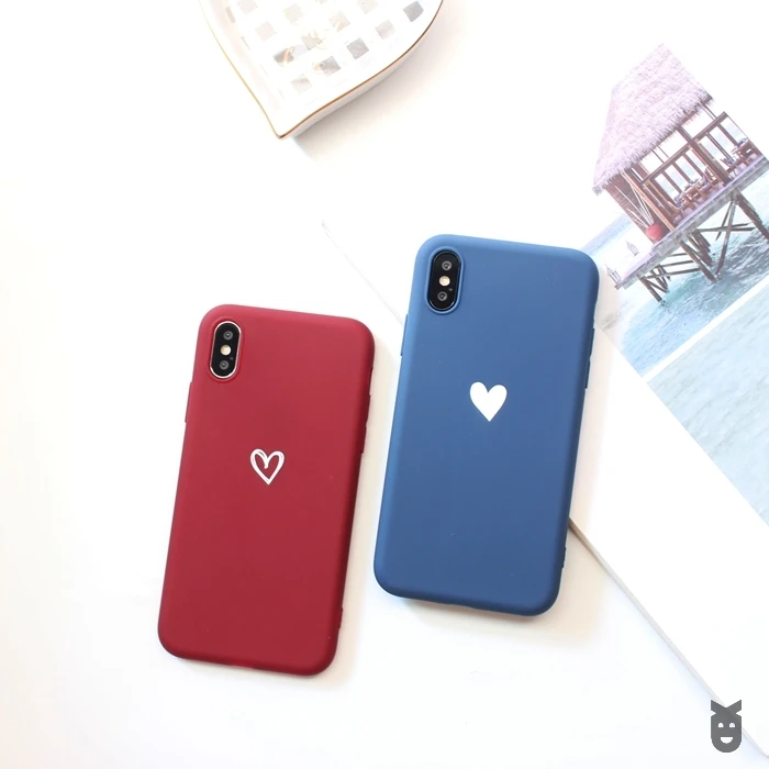 Для Apple iPhone 5 5S SE 6 6G 6s 7 8 Plus 7Plus 10 X XR Xs Max Love Heart Матовый Мягкий ТПУ Силиконовый противоударный чехол для телефона