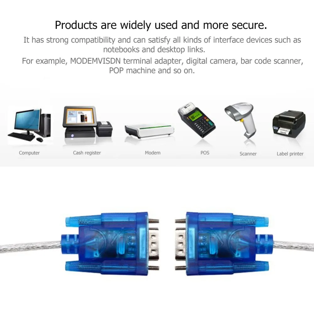 Кабель переходник с USB на RS232 COM Port Serial 9 Pin DB9 для Win10/8/7/xp|Компьютерные кабели и