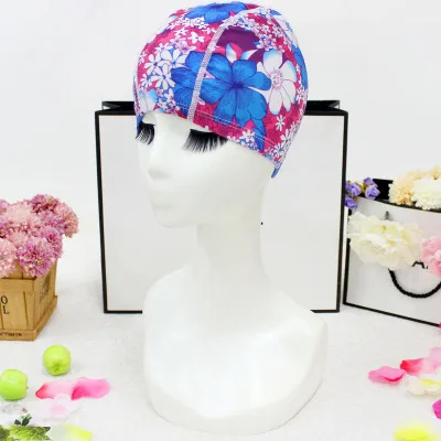 Новейшая эластичная Женская шапочка для плавания из нейлона и спандекса, шапка с принтом, свободный размер для женщин, женская пляжная шапка, шапочка для купания, 20 цветов - Цвет: Q