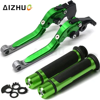 

Motorcycle Brake Clutch Lever Adjustable+Handle Grips For KAWASAKI NINJA 650R ER6F ER6N ER 6F 6N NINJA650R 2006 2007 2008