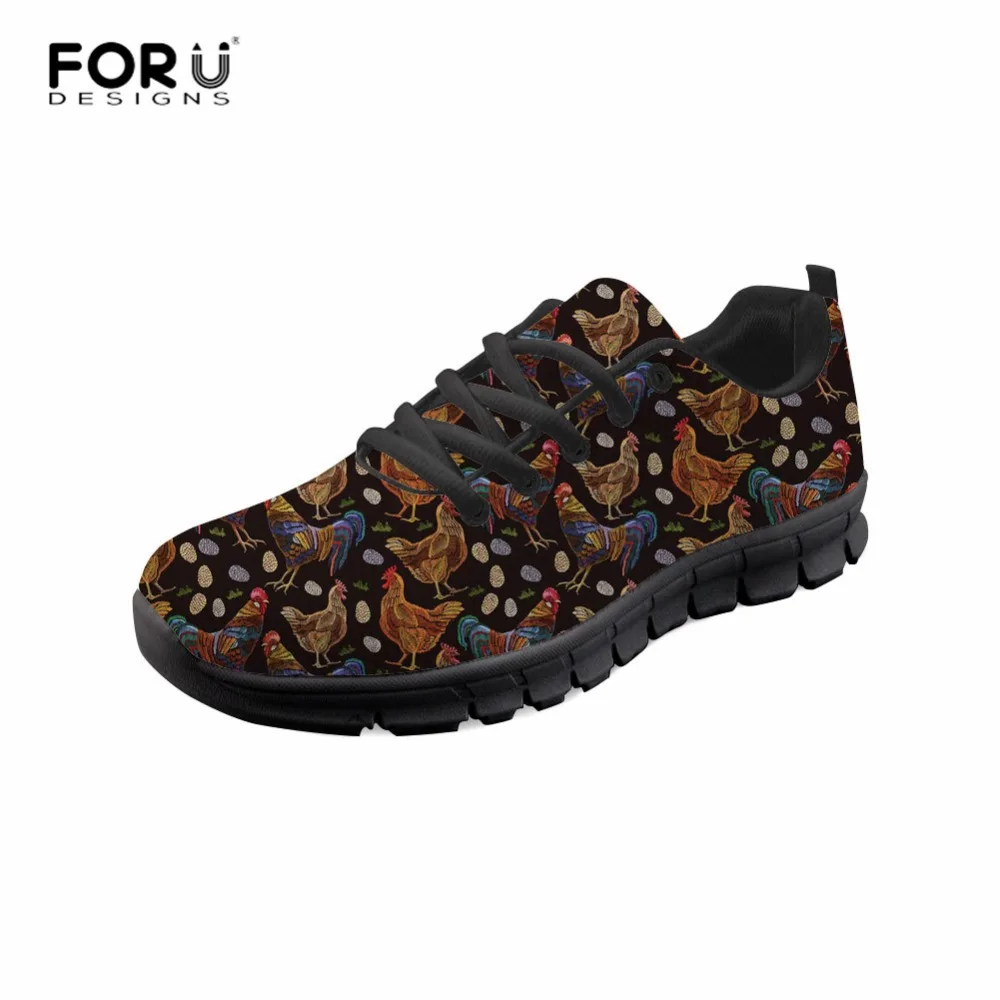 FORUDESIGNS/Женская Вулканизированная обувь с принтом цыпленка Женская дышащая из