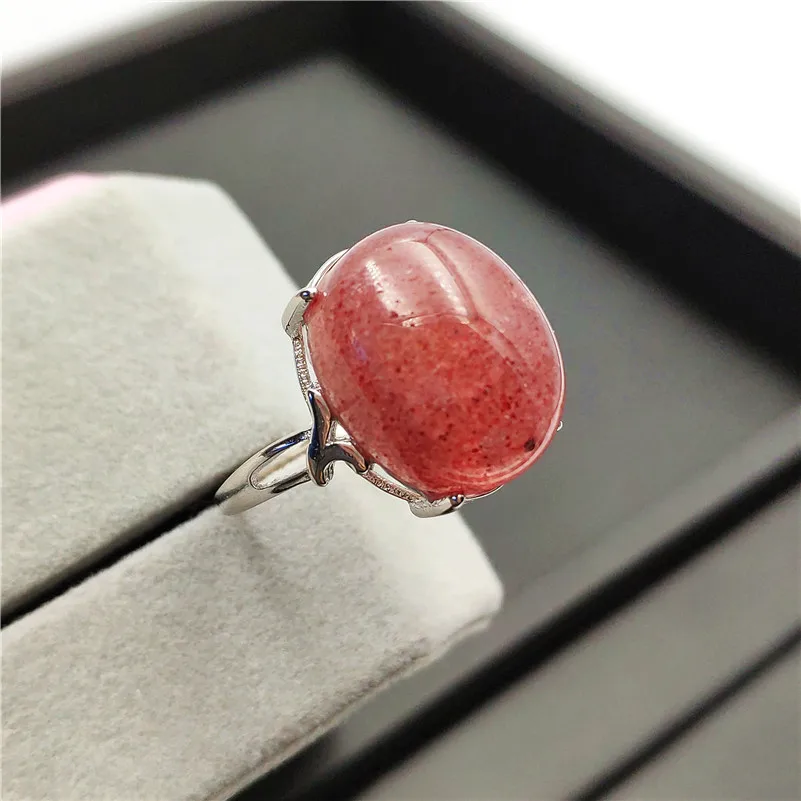 Natural Ice Red Strawberry Quartz Ring (5)