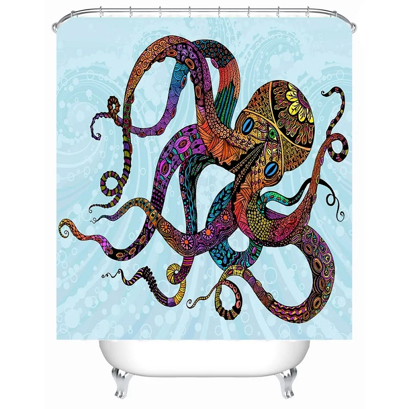 Shower Curtain Mandala Octopus Printed Waterproof Polyester Bath Shower Curtain Mandala Octopus Printed Waterproof Polyester Bath Bathroom Accessories 180x180cm Curtains Home Decoration In From