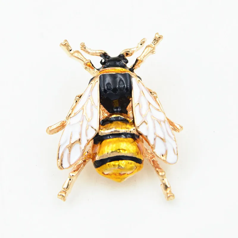 3 вида стилей цветной глазированный пчелиный насекомое металлические броши булавки на лацкан платье одежда пальто значок-булавка на подарок ювелирные изделия для женщин друзей - Окраска металла: white