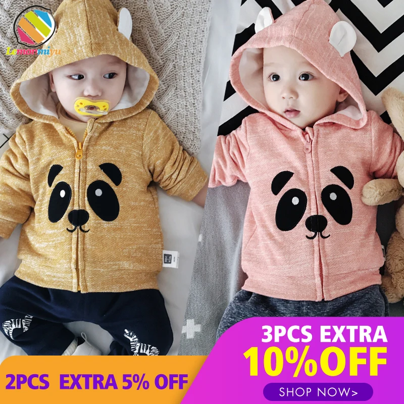

Lemonmiyu Baby Cartoon Hooded Jackets Zipper Spring Autumn Newborn Cotton Outwear Fashion O-Neck Puppy Infants Regular Clothes