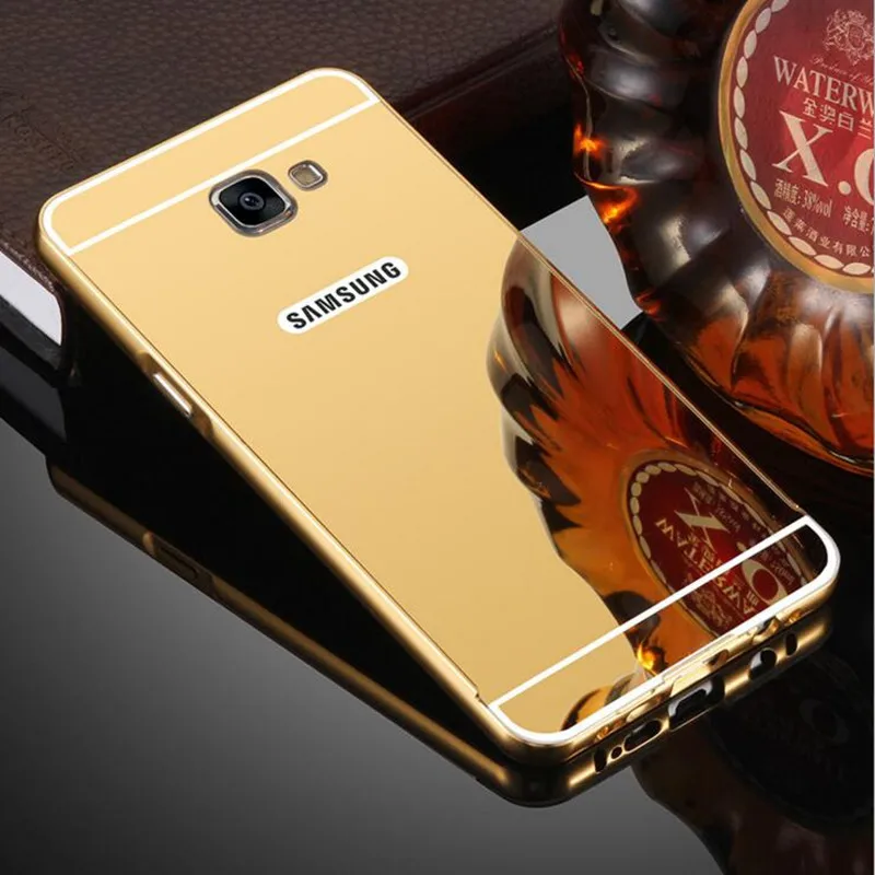 Для Samsung Galaxy A3 A5 A510 A7 2016 2017 чехол зеркальная металлическая алюминиевая рамка Капа