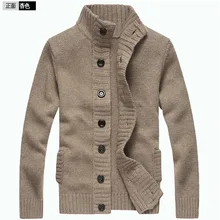Водолазка теплая шерсть однобортный Кардиган свитер плюс размер облегающий пуловер мужской свитер верхняя одежда длинный рукав однотонная куртка