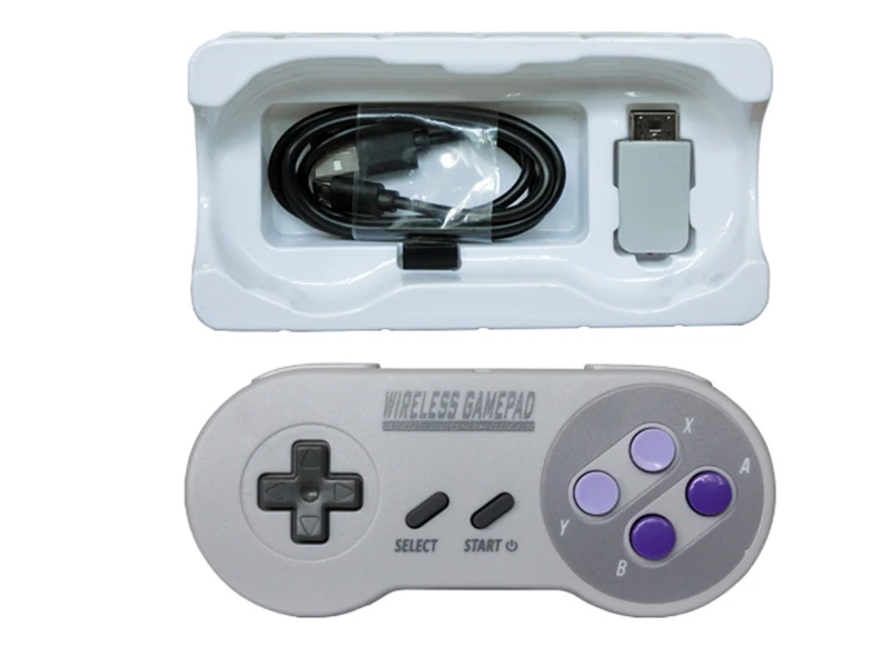 200 шт./лот 2 в 1 комплект NES USB беспроводной контроллер геймпад классический мини