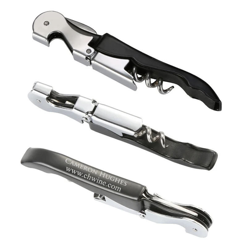 100pcs Black Wine & Beer Bottle Opener Custom Logo Printed Waiters