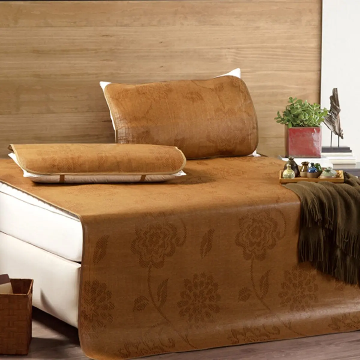 

3/Pcs Set Natural Bamboo Rattan Mat Mattresses Summer Sleeping Cooling Bed Cover Pillowcases Bedding Home Textile 3 Sizes