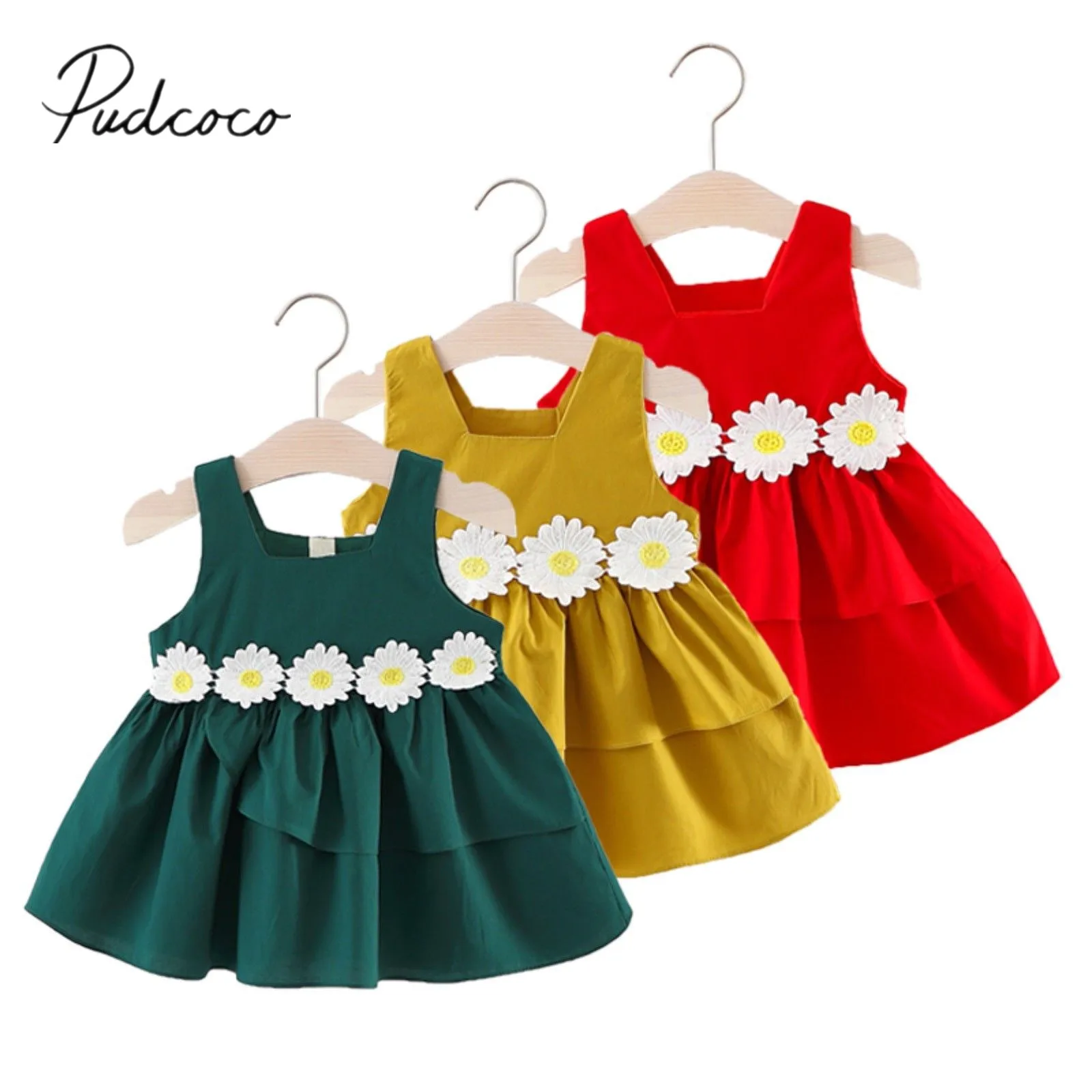 2018 Brand New Toddler Infant Kids Baby Flower Girls Dress Lace Floral Tulle Party Pageant Dresses Girl Flower Sundress 3M-3T
