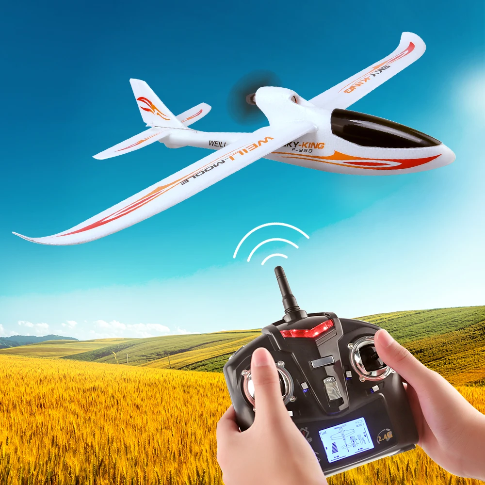 F959 Sky King 3 Channel RC Drone Airplane Push-Speed Glider Fixed Wing Plane Remote Control Airplane
