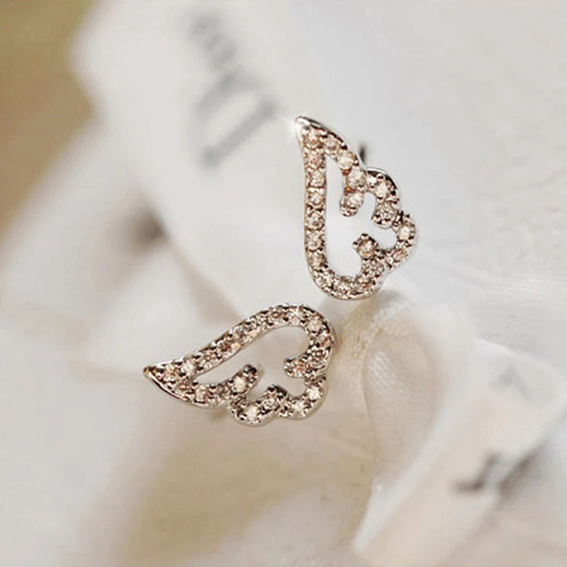 Adjustable Angel Wings Ring Micro Pave Zircon Gold-Color Rings For Women Fashion rings Jewelry bague femme Female Gifts #238251