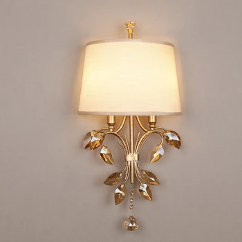 

Simple double head Wall Lamps bedroom study living room corridor lamp American style village wrought iron vintage lamp LU729327