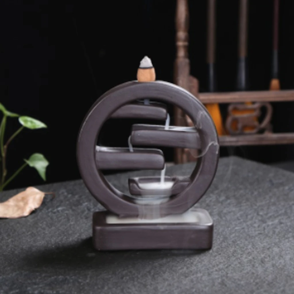 

20Pcs Square Incense Ceramic Backflow Incense Burner Creative Incense Holder Censer Beautiful and Elegant Indoor office Ornament
