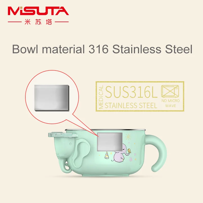 Children dishes set Baby tableware Kit Stainless feeding bowl Spoon Fork Cup Heat preservation bowl 