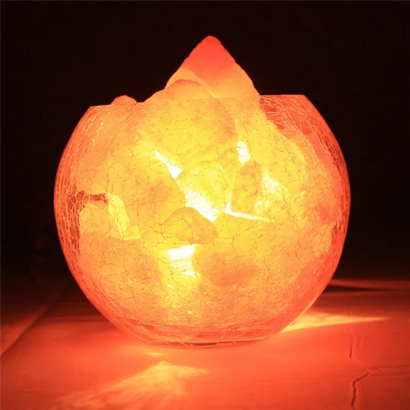 Натуральный Гималайский очиститель воздуха Кристалл Рок соль яйцо мяч блок для лампы