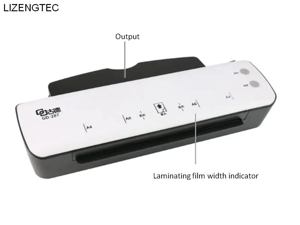 LIZENGTEC профессиональный офисный дизайн Горячая быстрая разогревающая роликовая ламинаторная машина для бумаги А4 Фото документов