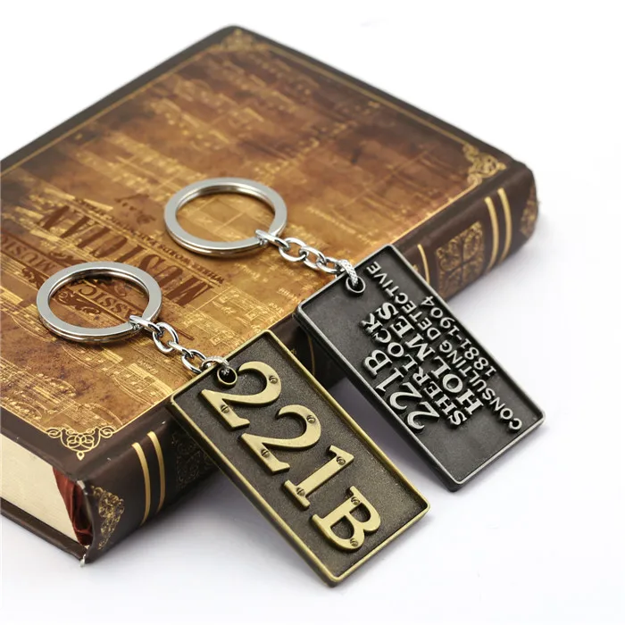 12 шт./лот классические сериалы Sherlock Holmes 221b брелок с логотипом из сплава серебра 7