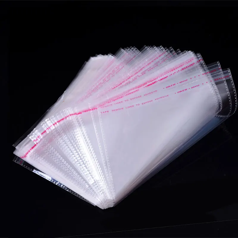 100 pcs/lot Clear Resealable Cellophane/BOPP/Poly Bags Transparent Opp Bag Packing Plastic Bags