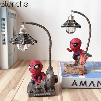 

Spiderman Avengers Union Led Night Light Resin Spider Man Lamp for Children Kids Rooms Home Loft Decor Birthday Christmas Gifts