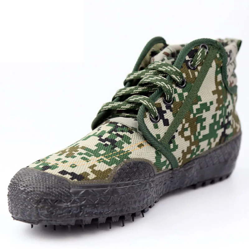 

Canvas Wild Field Land Hill Male Mountaineering Migrant Workers Non-slip Camouflage High Top Military Training Shoes Men Army