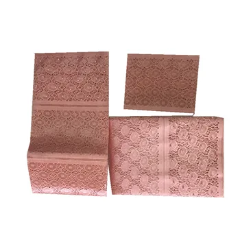 

aso oke headtie with beads pink lace fabric nigerian gele headtie african head wraps for women 3piece/lot