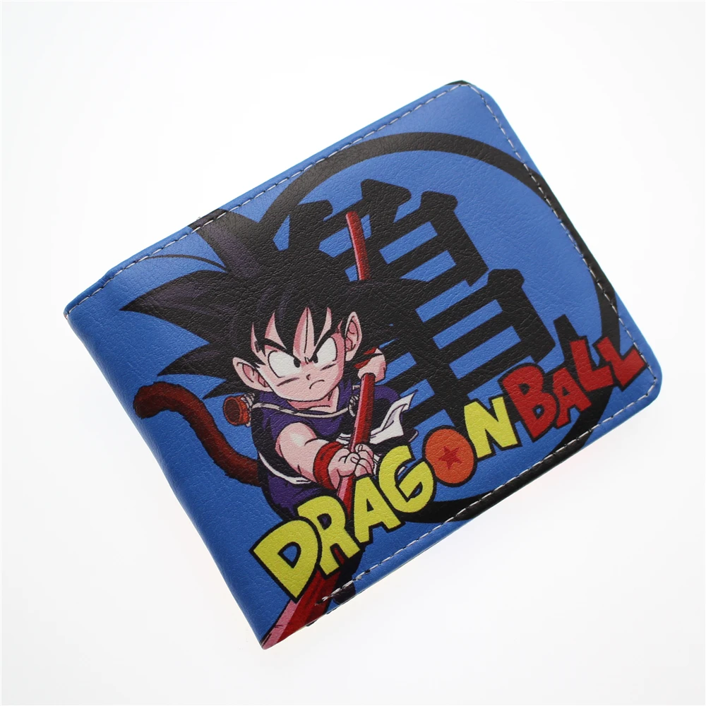 Аниме Dragon Ball и super Goku Роши короткий бумажник для маленьких мальчиков и девочек Для Мужчин's Кошелек двойного сложения держатель для карт слойная кожа мультфильм печати кнопка кошелек