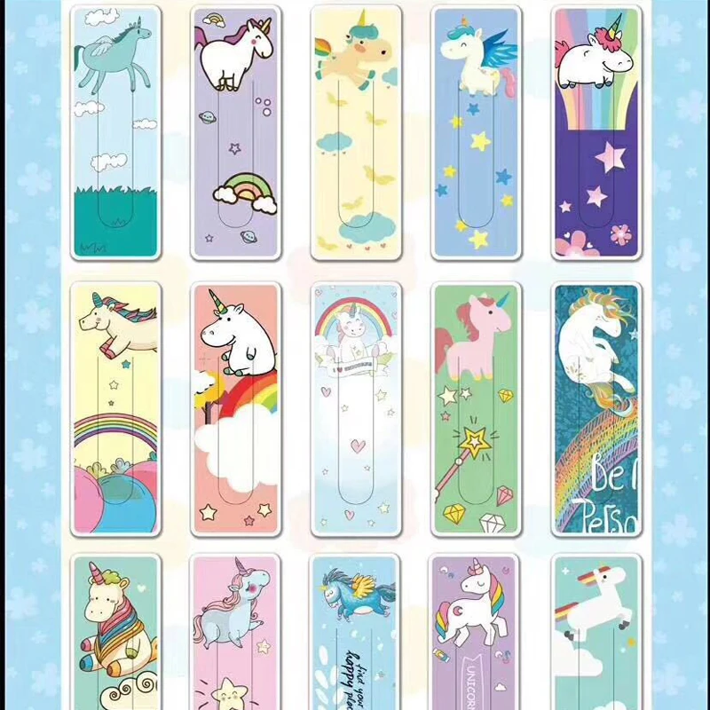 unicorn bookmarks cute cartoon unicorn bookmark as book page marker