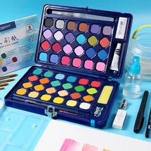 Твердые акварельные краски в наборе 18/24/36/48 цвет начинающих учеников акварельная картина краски в жестяной коробке товары для рукоделия