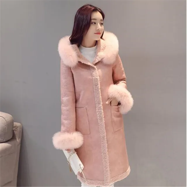 Cheap Fox Fur Lambswool Winter Jacket Parka Leather Winter Coat Women Parka With Real Fur Hood High Quality Winter Jacket Women TT1957