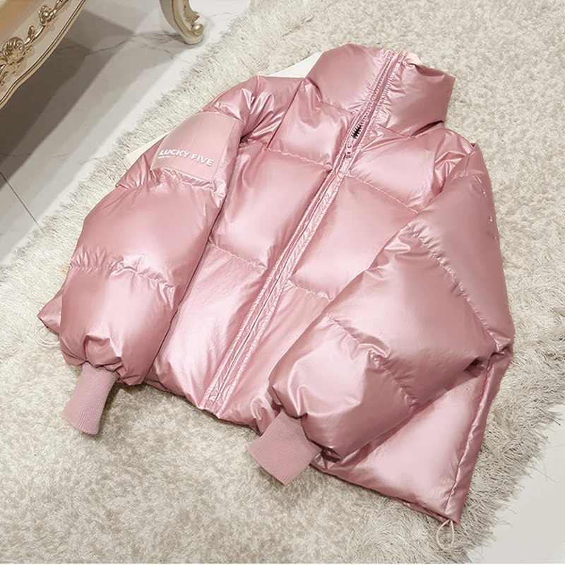 Koop 2019 Vrouwelijke Glossy Down Parka Winter Jas Vrouwen Grote Maten Dikke Donsjack Losse Witte Duck Down Jas Waterdicht Bovenkleding