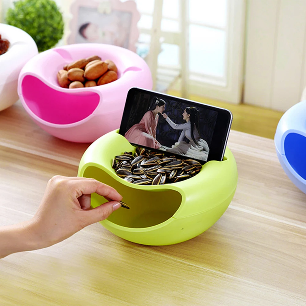 Hoomall ленивые фруктовые тарелки закуски орехи двойной слой пластиковая тарелка
