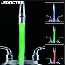 Светящийся смеситель для ванной комнаты, кухонный светодиодный кран, водопроводный кран, аксессуары для кранов, смесители с датчиком температуры