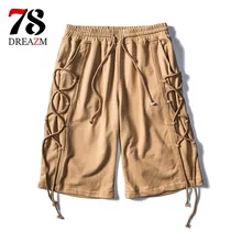 Высококачественный хип-хоп мужские хлопчатобумажные шорты Летняя мода карман короткие брюки