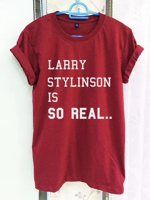 Женская футболка с короткими рукавами Larry Stylinson красная или зеленая одним