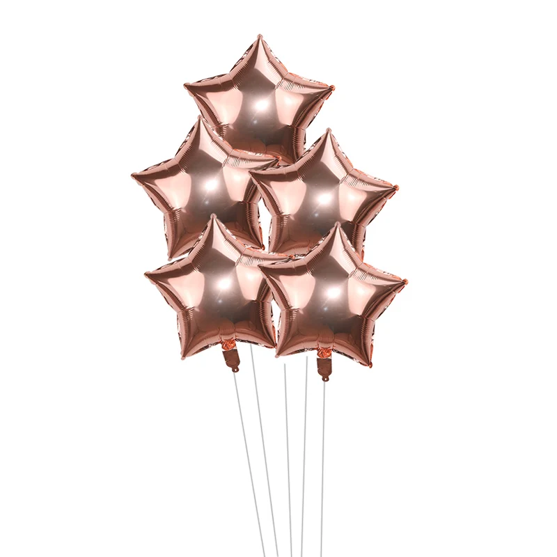 Stjärnformade Ballonger 5-Pack - Rosé guld