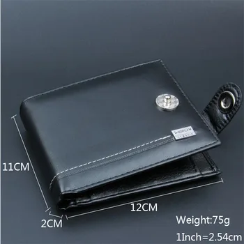 

Black Leather Men Wallet Short Male Purse With Coin Pocket Card Holder Trifold Wallet Men Clutch Money Bag Hasp Wallet Wholesale