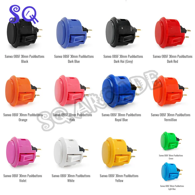 

OBSF-30 sanwa original Rocker sanwa 30mm button push button switch for Coin Operated Arcade Game cabinet parts accessories 12pcs