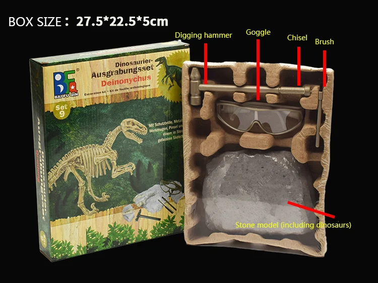 1 шт. Youwant 3D Динозавр игрушечный динозавр Fossil archaology игрушка