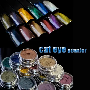 

New 12pcs/kit 3D Effect Cat Eye Magnet Magic Mirror Powder Dust DIY UV Gel Polish Nail Art Glitter Pigment Manicure Tool